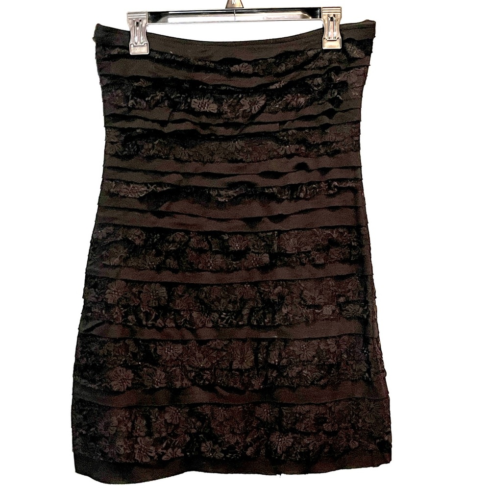 VINTAGE Express Black Strapless Mini-Dress - Size Small